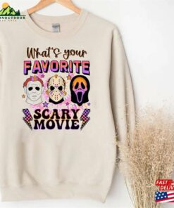 Horror Movie Halloween Shirt Characters Spooky Vibes Classic Sweatshirt