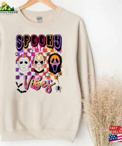 Horror Movie Halloween Shirt Characters Spooky Vibes Classic Unisex