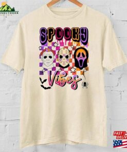 Horror Movie Halloween Shirt Characters Spooky Vibes Classic Unisex 3