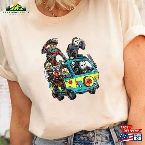 Horror Movie Mystery Machine Halloween Unisex T-Shirt Funny Party Tee Shirt Adults Sizes Hoodie