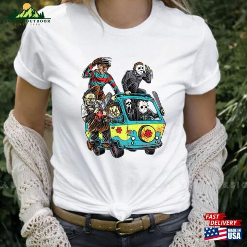 Horror Movie Mystery Machine Halloween Unisex T-Shirt Funny Party Tee Shirt Adults Sizes Hoodie