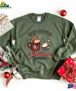 Hot Cocoa And Christmas Movies Shirt Retro Cozy Sweatshirt Winter T-Shirt 3 Hot Cocoa And Christmas Movies Shirt Retro Cozy Sweatshirt Winter T Shirt 4