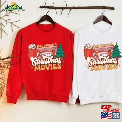 Hot Cocoa Christmas Movies Shirt A Carol Watching Classic Hoodie