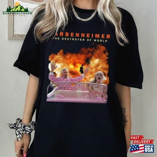 Hot Sale The Destroy Of World Barbenheimer Barbie Vs Oppenheimer Shirt Classic Hoodie