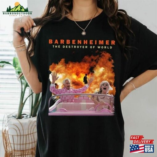 Hot Sale The Destroy Of World Barbenheimer Barbie Vs Oppenheimer Shirt Classic Hoodie