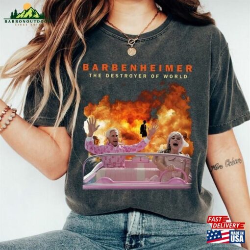 Hot Sale The Destroy Of World Barbenheimer Barbie Vs Oppenheimer Shirt Classic Hoodie