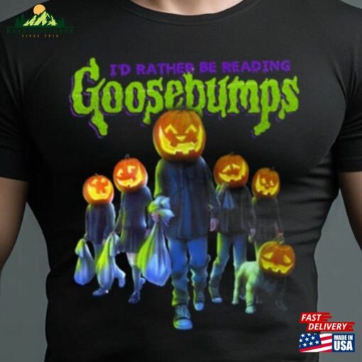 I’D Rather Be Reading Goosebumps Shirt Horrorland Zombie T-Shirt Sweatshirt