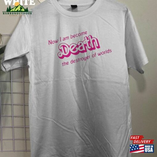 I Am Become Death Destroyer Of Worlds In Pink Tee Unisex Jersey Sweatshirt Classic Hoodie