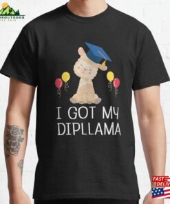I Got My Dipllama Funny Teacher Appreciation Humour Llama School University Graduation Ceremony Classic T-Shirt Sweatshirt Unisex