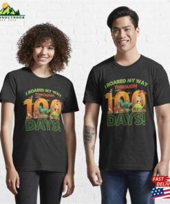 I Roared My Way Through 100 Days Of School T Rex Dino Kids Essential T Shirt Unisex 3