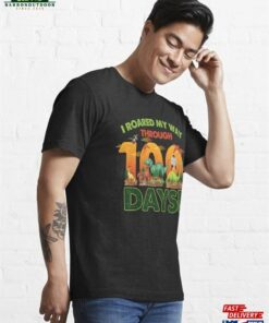 I Roared My Way Through 100 Days Of School T Rex Dino Kids Essential T Shirt Unisex 4