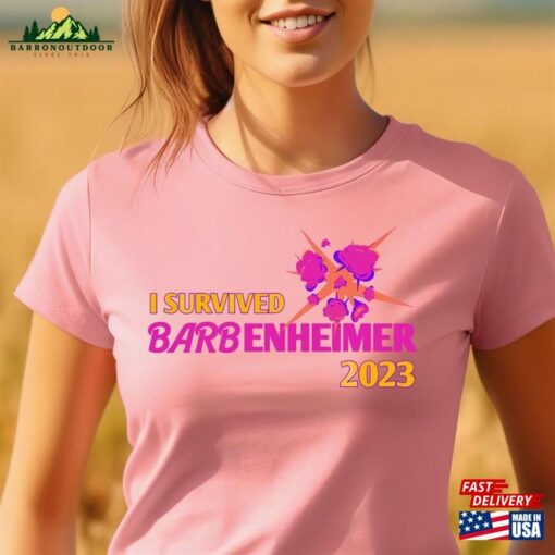 I Survived Barbenheimer 2023 Shirt Gift For Women And Man Unisex T-Shirt Barbie