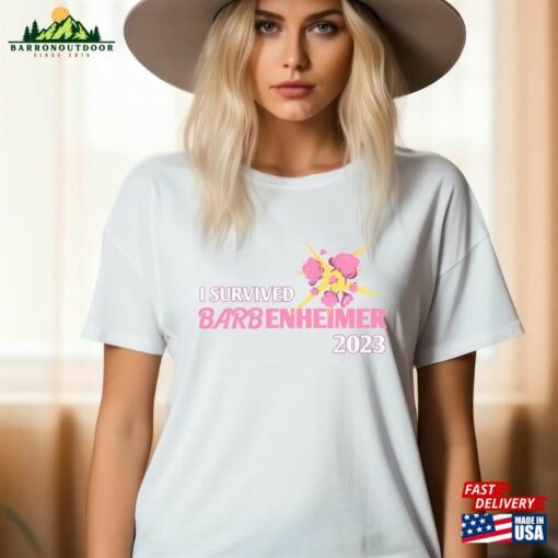 I Survived Barbenheimer 2023 Shirt Gift For Women And Man Unisex T-Shirt Barbie