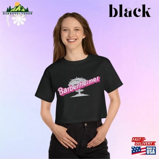 I Survived Barbenheimer Women’s Cropped T-Shirt In Pink Barbie Font For Premiere Oppenheimer Movie Am Become Death Destroyer Of Worlds Sweatshirt Hoodie