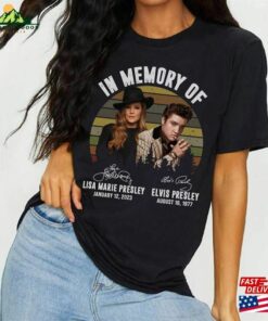 In Memory Of Elvis Presley And Lisa Marie Shirt The King Rock Roll Unisex Sweatshirt