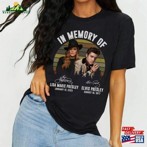 In Memory Of Elvis Presley And Lisa Marie Shirt The King Rock Roll Unisex Sweatshirt