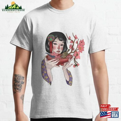 Japanese Sakura Girl Classic T-Shirt Hoodie Unisex