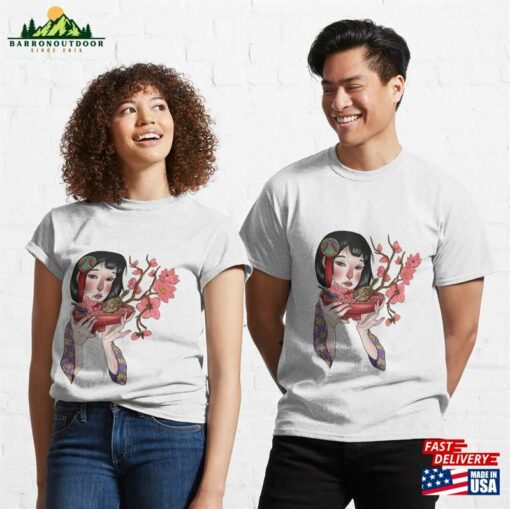 Japanese Sakura Girl Classic T-Shirt Hoodie Unisex