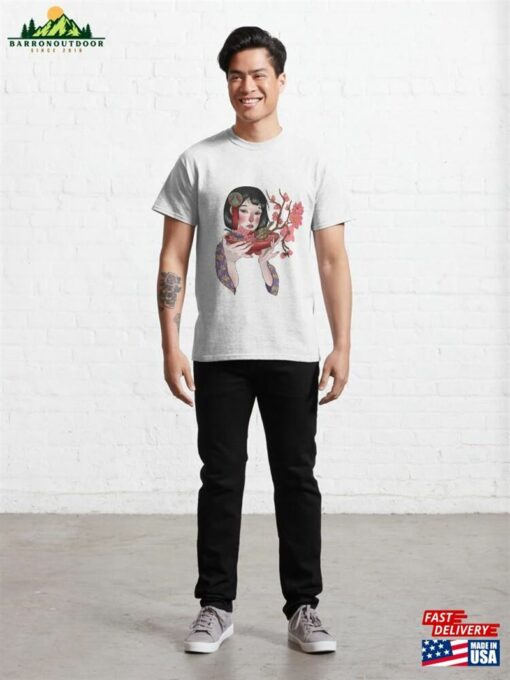 Japanese Sakura Girl Classic T-Shirt Hoodie Unisex