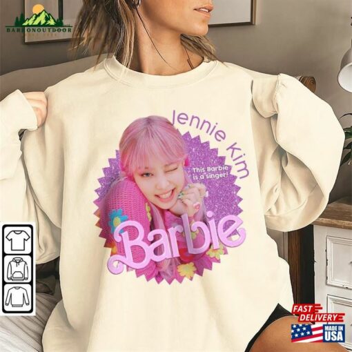 Jennie Kpop Shirt Blackpink Sweatshirt Barbie Vintage Retro Graphic Tee Music Unisex Gifts Fan Hoodie