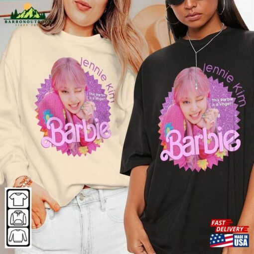 Jennie Kpop Shirt Blackpink Sweatshirt Barbie Vintage Retro Graphic Tee Music Unisex Gifts Fan Hoodie T-Shirt Classic