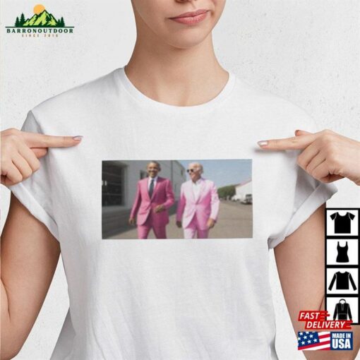 Joe Biden X Barack Obama In Pink Suited T-Shirt Trendy Shirt Barbenheimer Hoodie