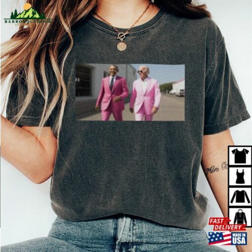 Joe Biden X Barack Obama In Pink Suited T-Shirt Trendy Shirt Barbenheimer Hoodie