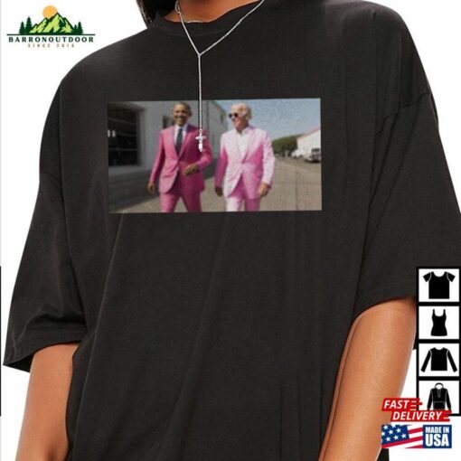 Joe Biden X Barack Obama In Pink Suited T-Shirt Trendy Shirt Barbenheimer Hoodie