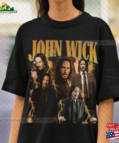 John Wick Chapter 4 Vintage T-Shirt Movie 2023 Sweatshirt Keanu Reeves Bootleg Rap Tee Unisex