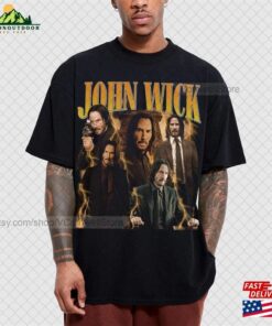 John Wick Chapter 4 Vintage T-Shirt Movie 2023 Sweatshirt Keanu Reeves Bootleg Rap Tee Unisex
