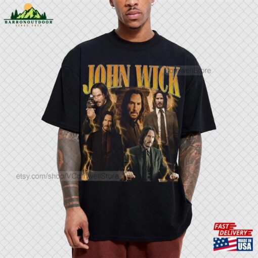 John Wick Chapter 4 Vintage T-Shirt Movie 2023 Sweatshirt Keanu Reeves Bootleg Rap Tee Unisex