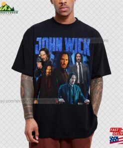 John Wick Chapter 4 Vintage T-Shirt Movie 2023 Sweatshirt Keanu Reeves Bootleg Rap Tee Unisex Hoodie