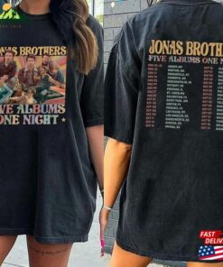Jonas Brothers Vintage Shirt Five Albums One Night Tour Movie Graphic Tee Classic T Shirt 3