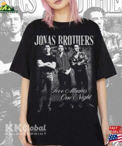 Jonas Brothers Vintage Shirt Five Albums One Night Tour Movie Graphic Tee T-Shirt Classic Jonas Brothers Vintage Shirt Five Albums One Night Tour Movie Graphic Tee T-Shirt Classic