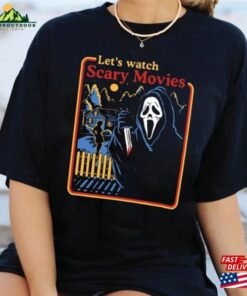 Let’s Watch Scary Movies Crewneck Shirt Vintage Halloween T-Shirt Unisex Hoodie