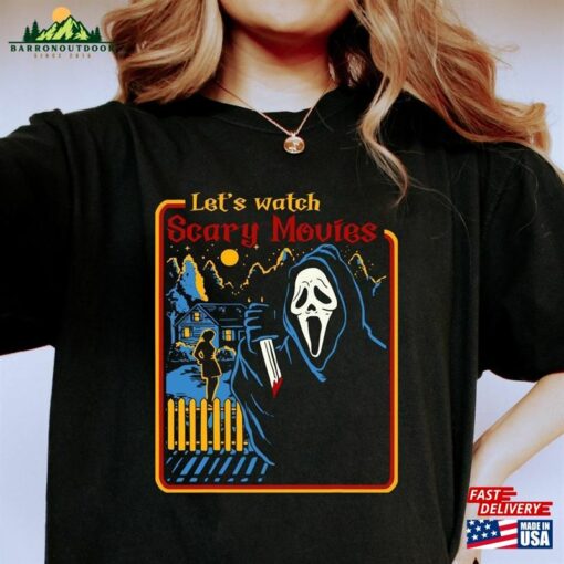 Let’s Watch Scary Movies Shirt Comfort Colors Scream T-Shirt Classic