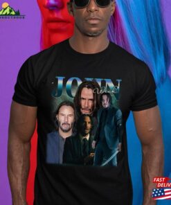 Limited John Wick Vintage T-Shirt 4 Movie 2023 Shirt Keanu Cyberpunk Retro 90S Tee Sweatshirt Hoodie