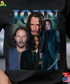Limited John Wick Vintage T-Shirt 4 Movie 2023 Shirt Keanu Cyberpunk Retro 90S Tee Sweatshirt Hoodie