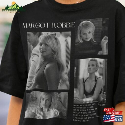 Limited Margot Robbie Vintage T-Shirt Gift For Women And Man Unisex Bootleg Hoodie