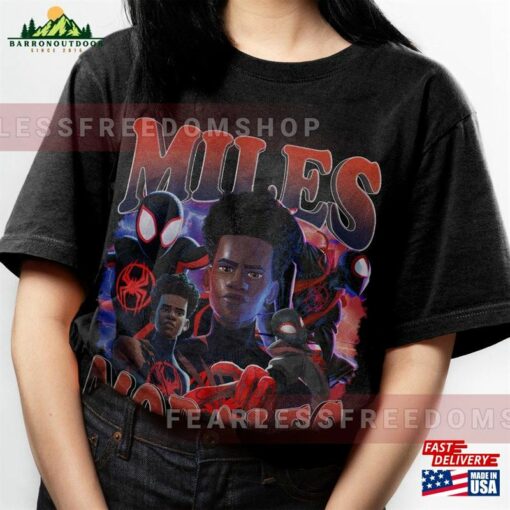 Limited Miles Morales Spiderman Across The Spider Verse Vintage T-Shirt Hoodie Sweatshirt