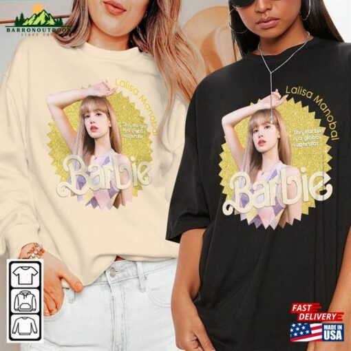 Lisa Kpop Shirt Blackpink Sweatshirt Barbie Vintage Retro Graphic Tee Music Unisex Gifts Fan Hoodie