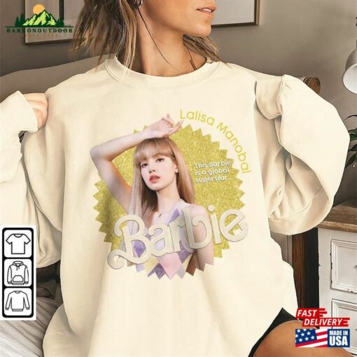 Lisa Kpop Shirt Blackpink Sweatshirt Barbie Vintage Retro Graphic Tee Music Unisex Gifts Fan Hoodie