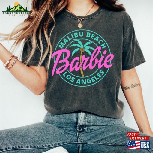 Malibu Beach T-Shirt Pink Barbie Los Angeles Shirt Come On Classic