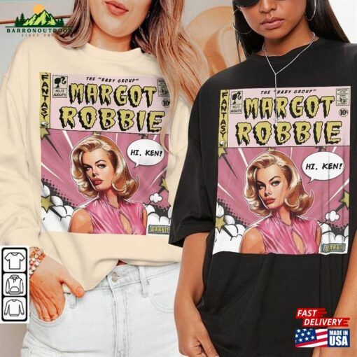 Margot Robbie Comic Shirt 90S Vintage Merch Book Art Ms Baby 2023 Retro Graphic Tee Unisex Gift Hoodie V1 Classic