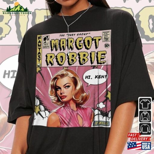 Margot Robbie Comic Shirt 90S Vintage Merch Book Art Ms Baby 2023 Retro Graphic Tee Unisex Gift Hoodie V1 Classic