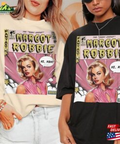 Margot Robbie Comic Shirt 90S Vintage Merch Book Art Ms Baby 2023 Retro Graphic Tee Unisex Gift Hoodie V1 Classic T-Shirt