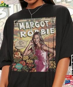 Margot Robbie Comic Shirt 90S Vintage Merch Book Art Ms Baby 2023 Retro Graphic Tee Unisex Gift Hoodie V3 Sweatshirt T-Shirt