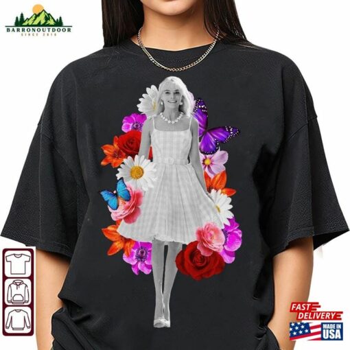 Margot Robbie Floral Merch Shirt Tee T-Shirt Unisex