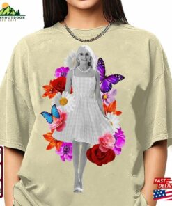 Margot Robbie Floral Merch Shirt Tee T-Shirt Unisex