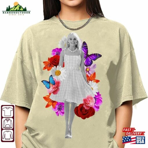 Margot Robbie Floral Merch Shirt Tee T-Shirt Unisex